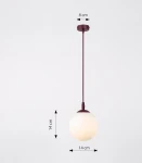 Cosmo lampa wisząca 1xE14 burgund/biały 1789/1