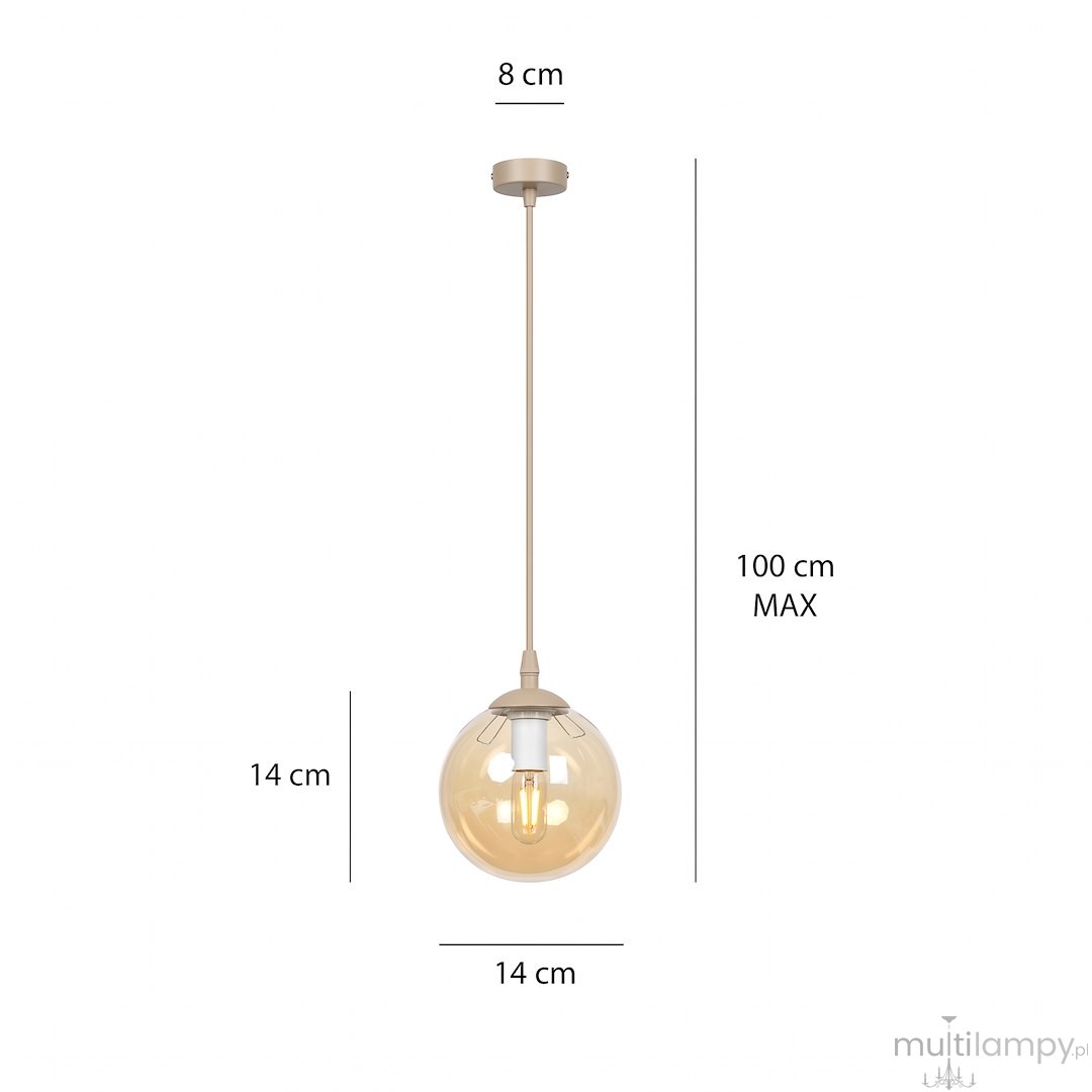 Cosmo lampa wisząca 1xE14 mokka/bursztynowy 1791/1