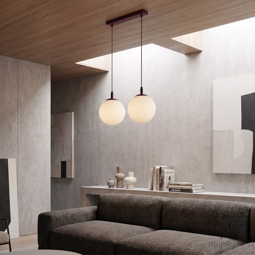 Cosmo lampa wisząca 2xE14 burgund/biały 1789/2
