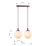 Cosmo lampa wisząca 2xE14 burgund/biały 1789/2