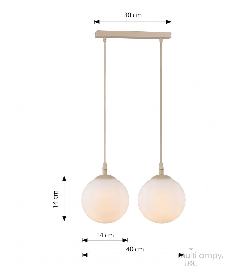 Cosmo lampa wisząca 2xE14 mokka/biały 1790/2