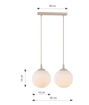 Cosmo lampa wisząca 2xE14 mokka/biały 1790/2