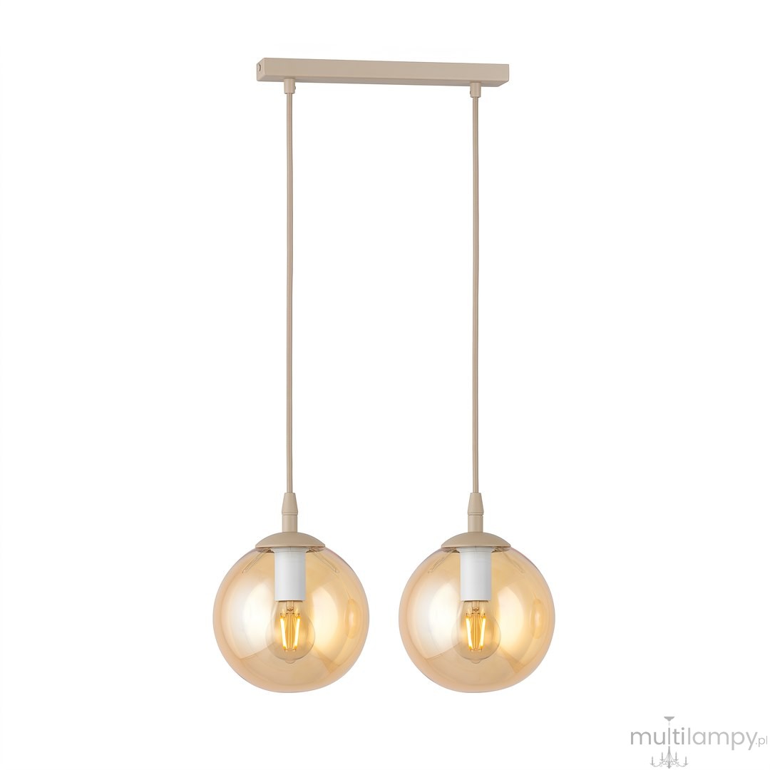 Cosmo lampa wisząca 2xE14 mokka/bursztynowy 1791/2