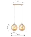 Cosmo lampa wisząca 2xE14 mokka/bursztynowy 1791/2