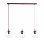 Cosmo lampa wisząca 3xE14 burgund/transparentny 1788/3