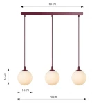 Cosmo lampa wisząca 3xE14 burgund/biały 1789/3
