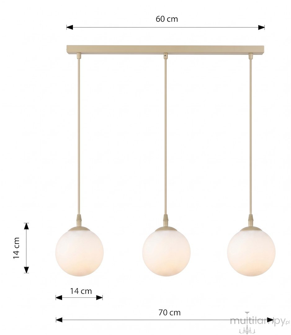 Cosmo lampa wisząca 3xE14 mokka/biały 1790/3
