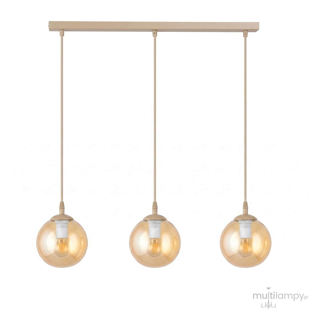 Cosmo lampa wisząca 3xE14 mokka/bursztynowy 1791/3
