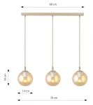 Cosmo lampa wisząca 3xE14 mokka/bursztynowy 1791/3