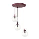 Cosmo lampa wisząca 3xE14 burgund/transparentny 1788/3PREM