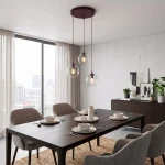 Cosmo lampa wisząca 3xE14 burgund/transparentny 1788/3PREM