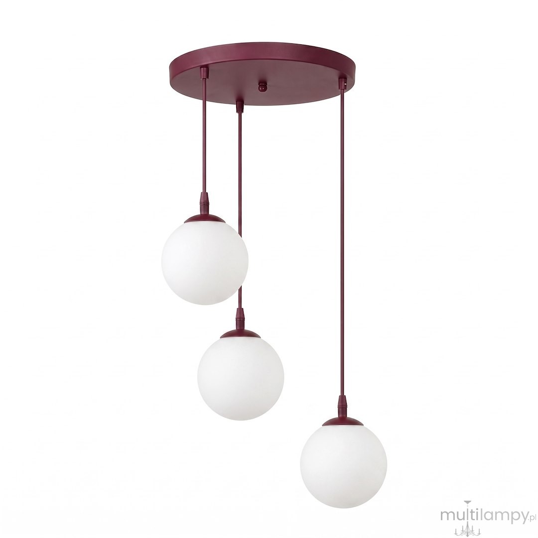 Cosmo lampa wisząca 3xE14 burgund/biały 1789/3PREM