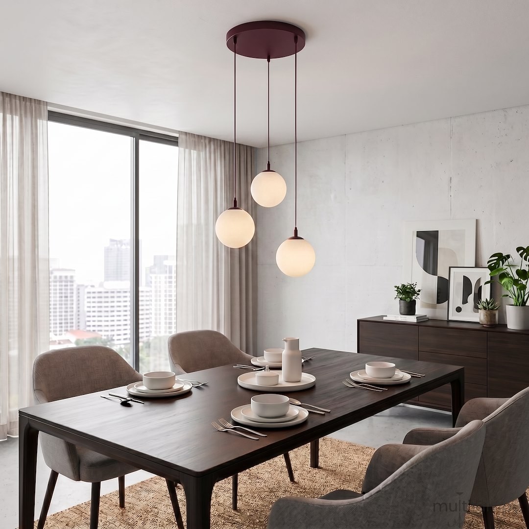 Cosmo lampa wisząca 3xE14 burgund/biały 1789/3PREM