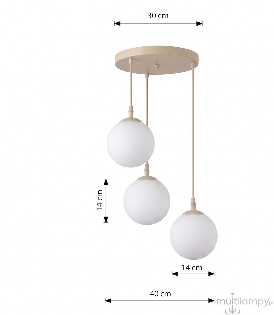 Cosmo lampa wisząca 3xE14 mokka/biały 1790/3PREM