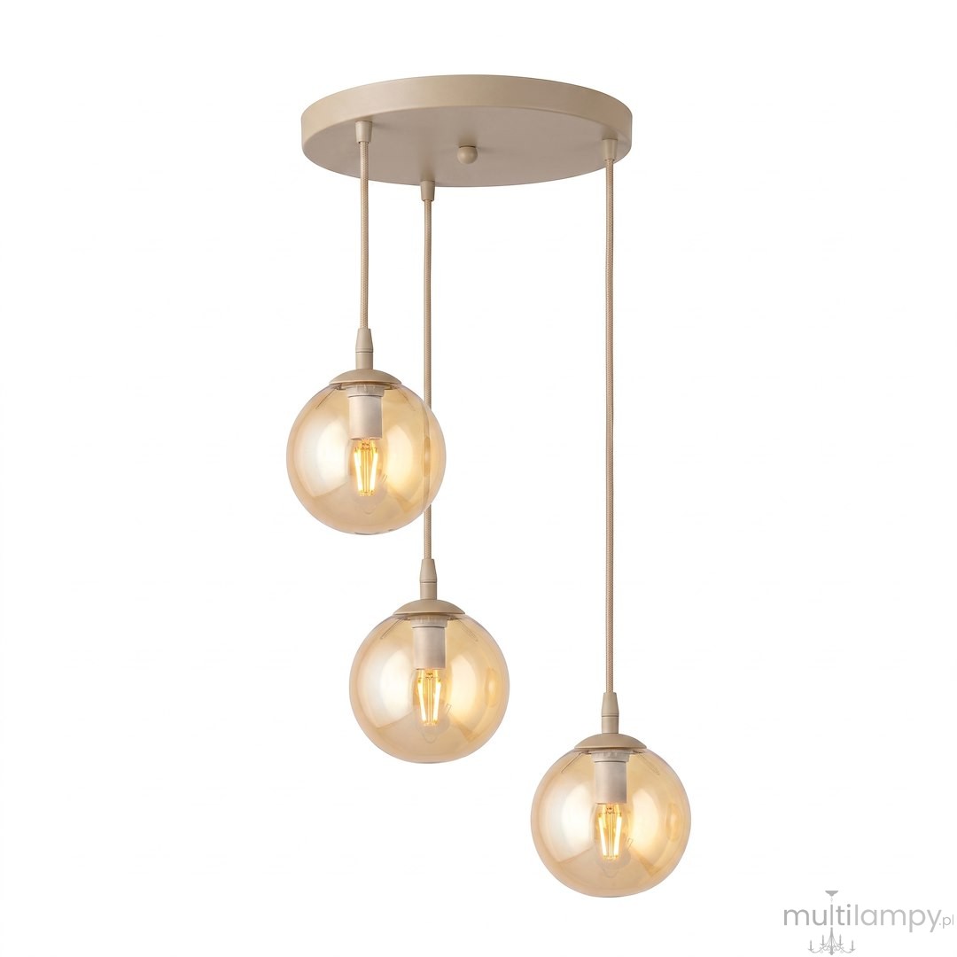 Cosmo lampa wisząca 3xE14 mokka/bursztynowy 1791/3PREM