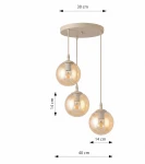 Cosmo lampa wisząca 3xE14 mokka/bursztynowy 1791/3PREM