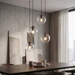 Cosmo lampa wisząca 4xE14 burgund/transparentny 1788/4PREM