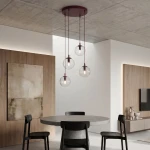 Cosmo lampa wisząca 4xE14 burgund/transparentny 1788/4PREM