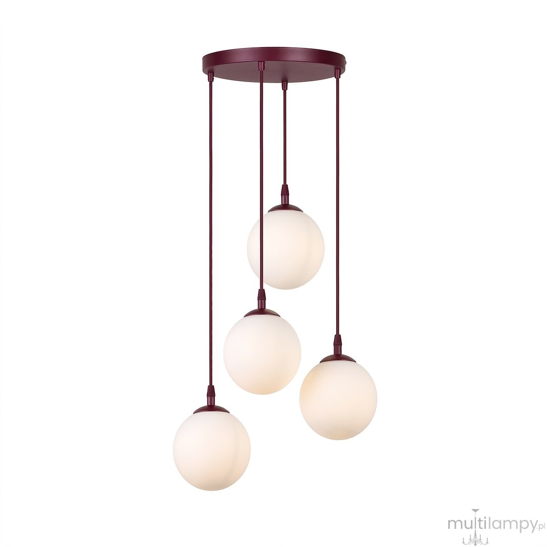 Cosmo lampa wisząca 4xE14 burgund/biały 1789/4PREM