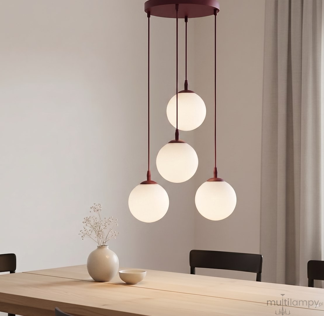 Cosmo lampa wisząca 4xE14 burgund/biały 1789/4PREM
