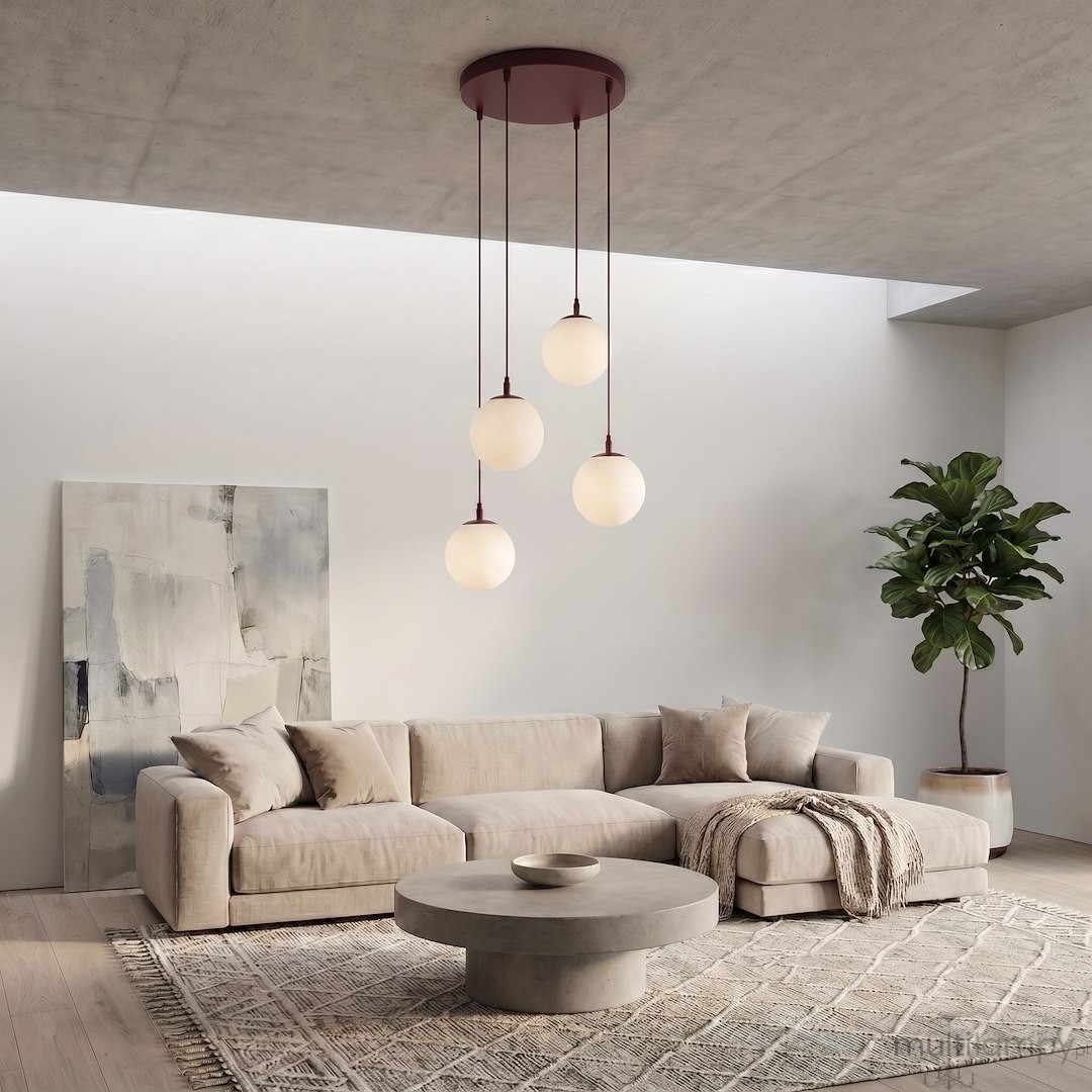 Cosmo lampa wisząca 4xE14 burgund/biały 1789/4PREM