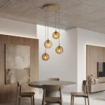 Cosmo lampa wisząca 4xE14 mokka/bursztynowy 1791/4PREM