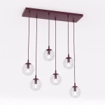 Cosmo lampa wisząca 6xE14 burgund/transparentny 1788/6