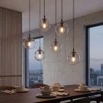 Cosmo lampa wisząca 6xE14 burgund/transparentny 1788/6