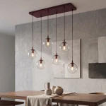 Cosmo lampa wisząca 6xE14 burgund/transparentny 1788/6