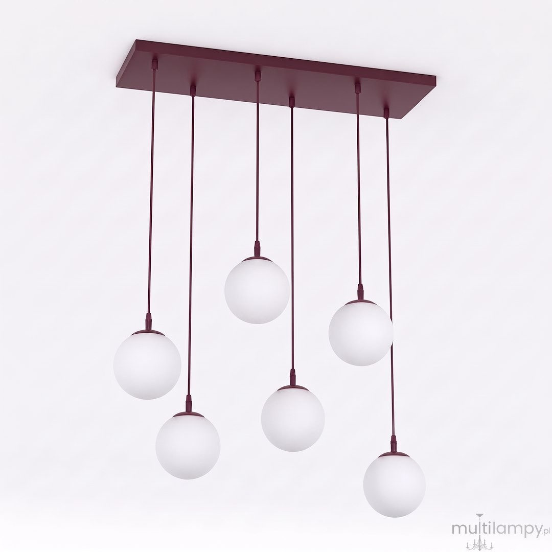 Cosmo lampa wisząca 6xE14 burgund/biały 1789/6