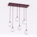Cosmo lampa wisząca 6xE14 burgund/biały 1789/6