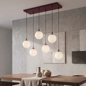 Cosmo lampa wisząca 6xE14 burgund/biały 1789/6