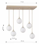 Cosmo lampa wisząca 6xE14 mokka/biały 1790/6