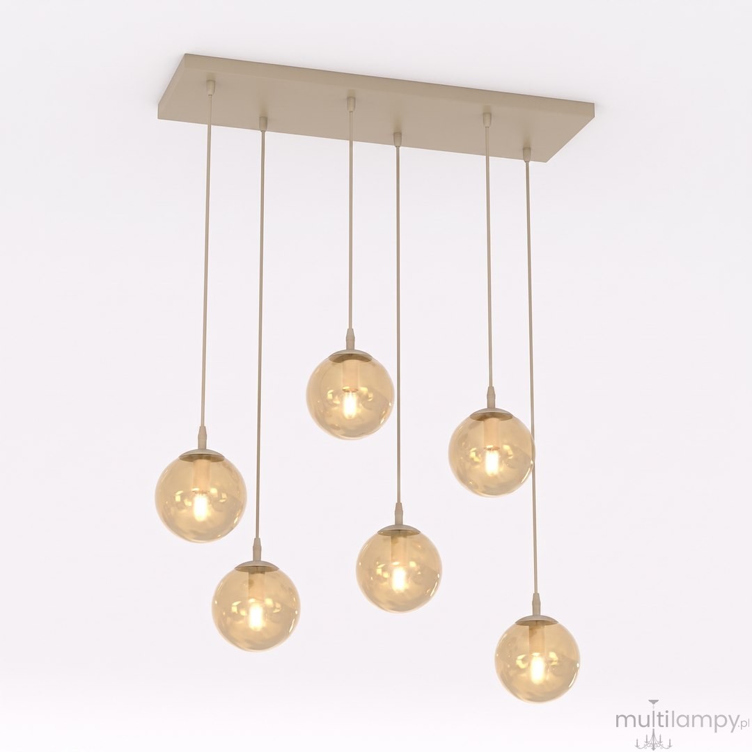 Cosmo lampa wisząca 6xE14 mokka/bursztynowy 1791/6