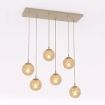 Cosmo lampa wisząca 6xE14 mokka/bursztynowy 1791/6