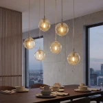 Cosmo lampa wisząca 6xE14 mokka/bursztynowy 1791/6