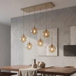 Cosmo lampa wisząca 6xE14 mokka/bursztynowy 1791/6