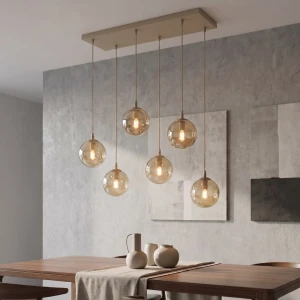 Cosmo lampa wisząca 6xE14 mokka/bursztynowy 1791/6
