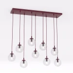 Cosmo lampa wisząca 9xE14 burgund/transparentny 1788/9