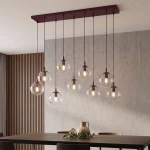 Cosmo lampa wisząca 9xE14 burgund/transparentny 1788/9