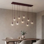 Cosmo lampa wisząca 9xE14 burgund/transparentny 1788/9