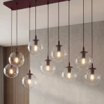 Cosmo lampa wisząca 9xE14 burgund/transparentny 1788/9