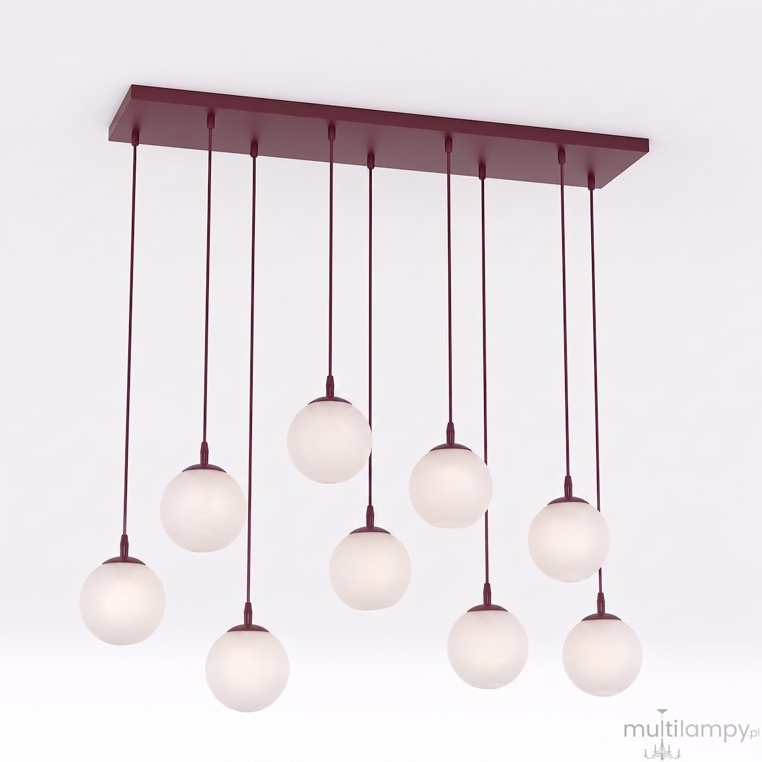 Cosmo lampa wisząca 9xE14 burgund/biały 1789/9