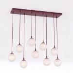 Cosmo lampa wisząca 9xE14 burgund/biały 1789/9