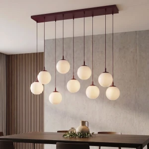 Cosmo lampa wisząca 9xE14 burgund/biały 1789/9