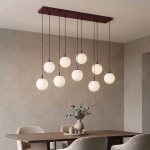 Cosmo lampa wisząca 9xE14 burgund/biały 1789/9