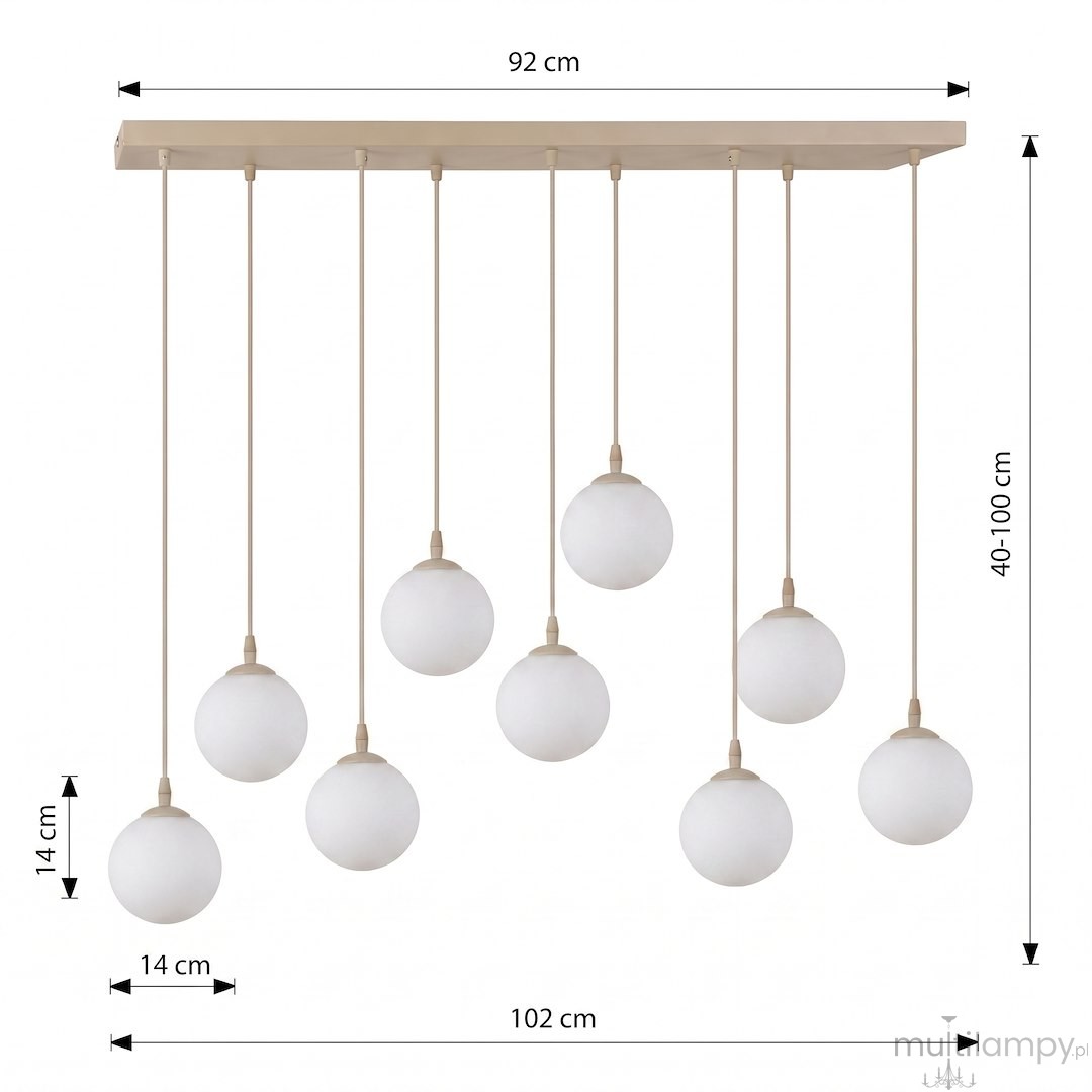 Cosmo lampa wisząca 9xE14 mokka/biały 1790/9