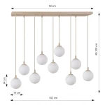 Cosmo lampa wisząca 9xE14 mokka/biały 1790/9