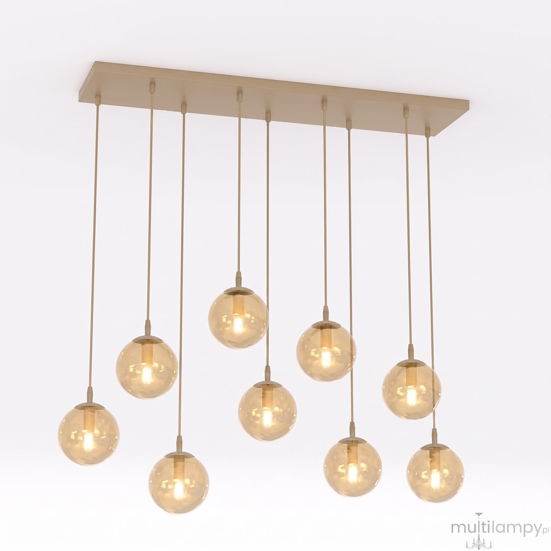 Cosmo lampa wisząca 9xE14 mokka/bursztynowy 1791/9