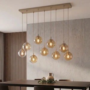 Cosmo lampa wisząca 9xE14 mokka/bursztynowy 1791/9